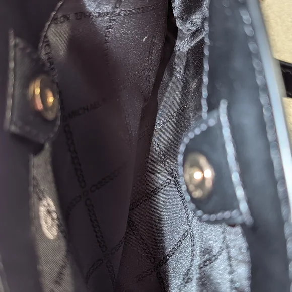 Michael Kors Black Crossbody with Gold Chain and Turn-Lock